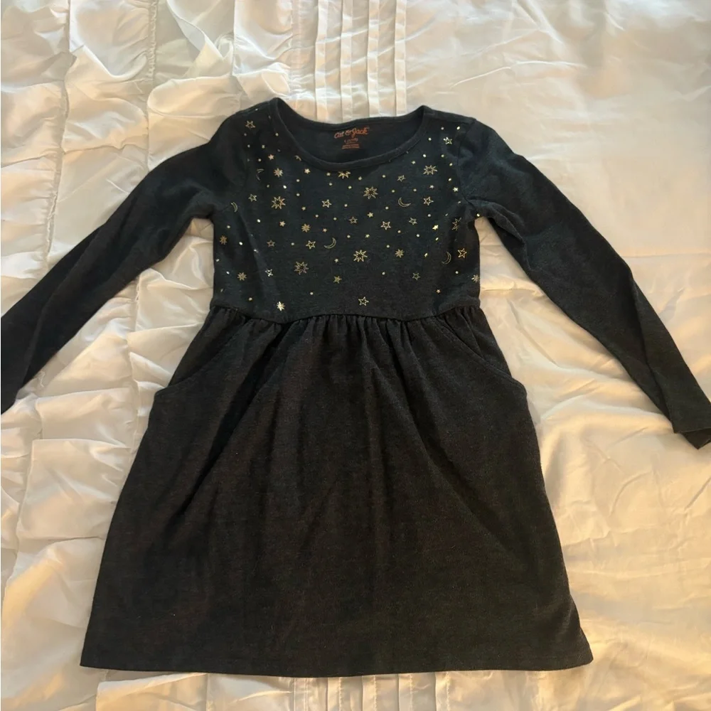 Cat & Jack B Stars and Moon Long Sleeve Sweater Dress